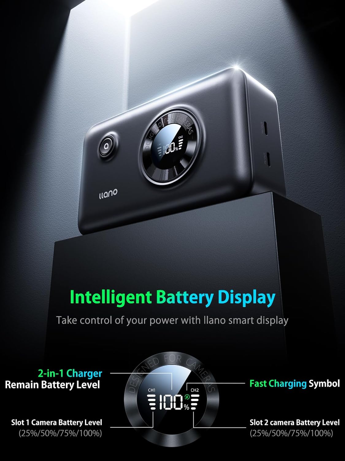 USB hub, display, touch controls