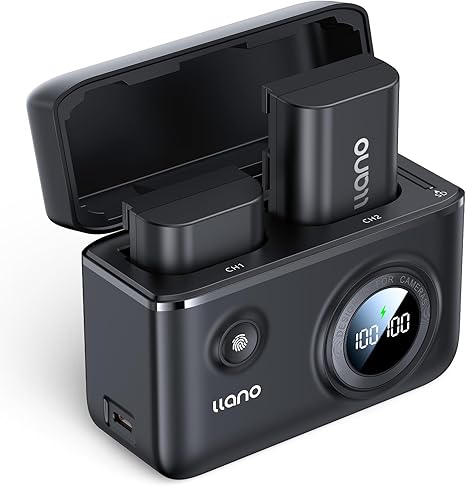 llano 2‑Pack LP‑E6NH Batteries + 18W Dual USB Charger